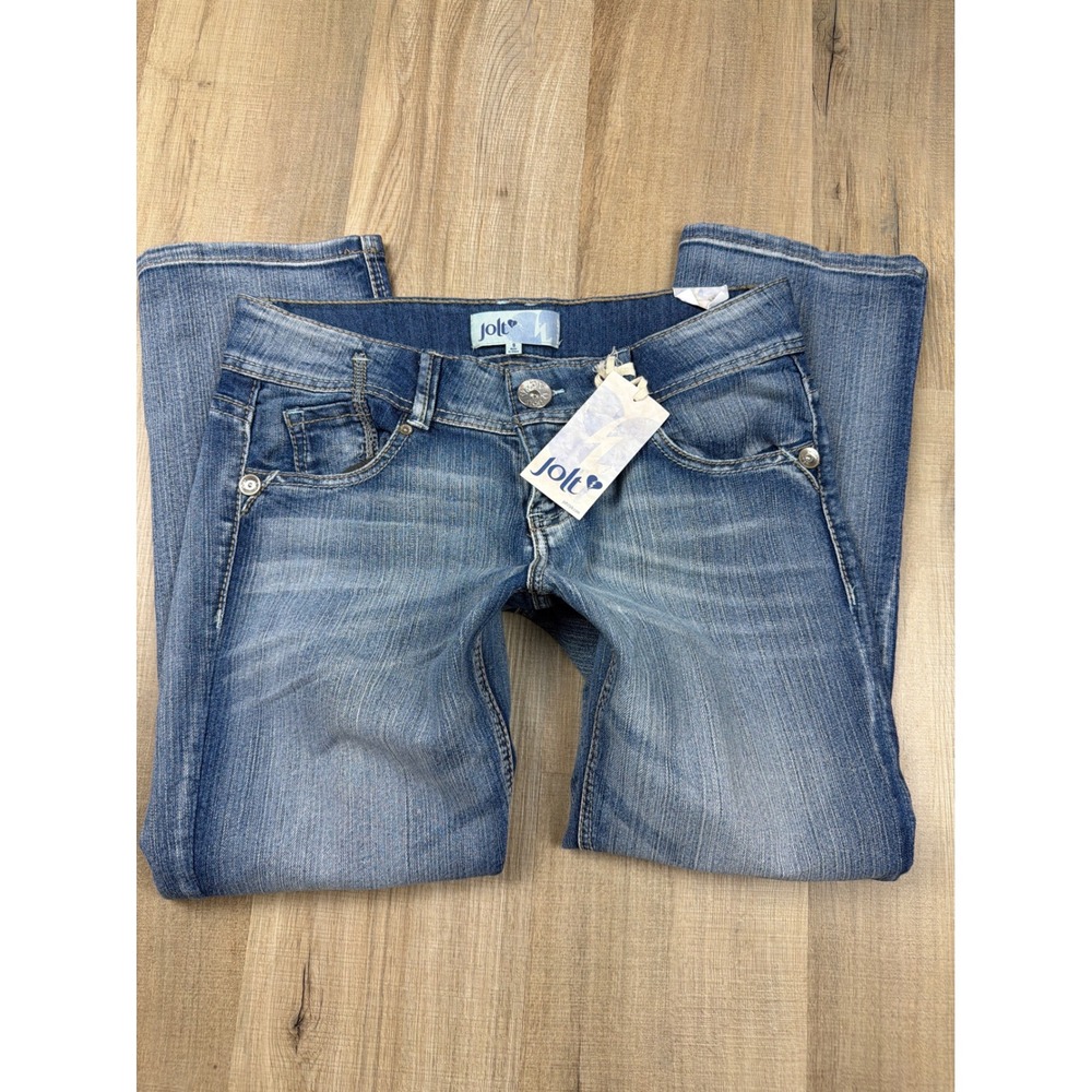 Jolt Womens Low Rise Y2K Straight Leg Jeans Medium Wash Blue Size 9 NWT T552NTDX